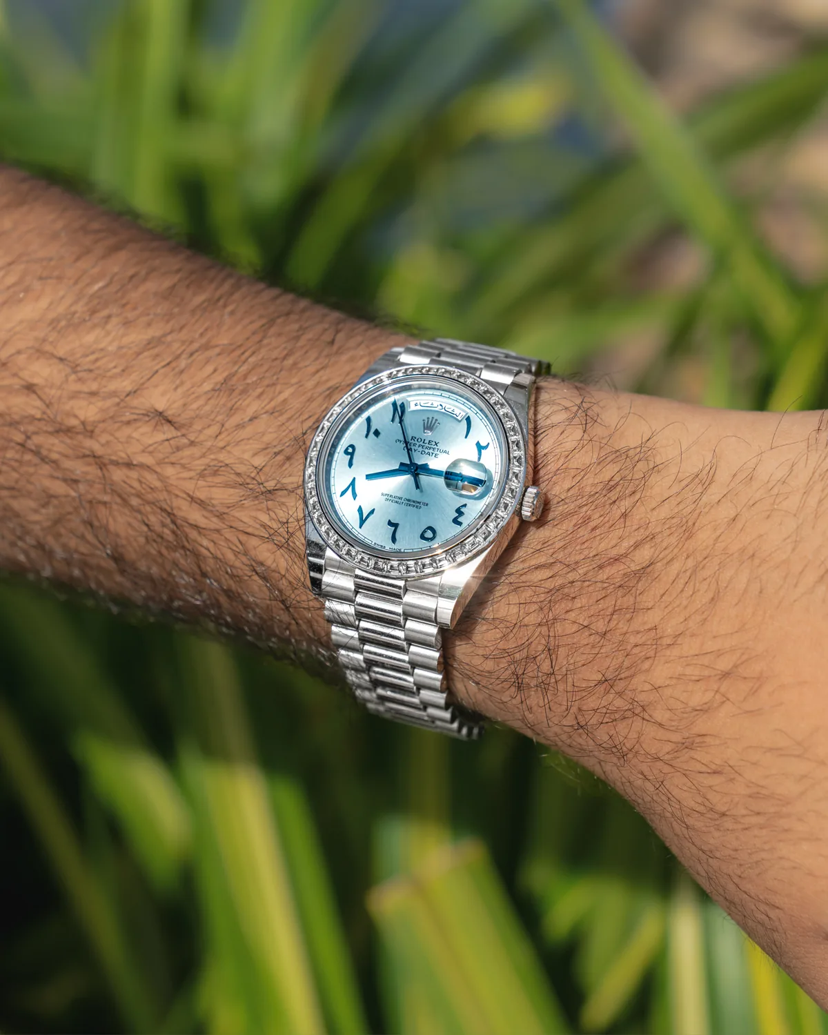 Rolex Day-Date 40 Platinum Arabic Dial